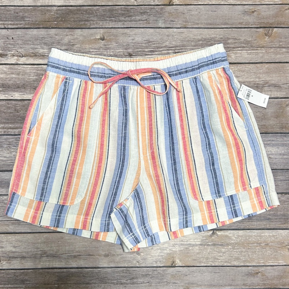 GAP High Waist Striped Shorts in Blue, Orange, Cream